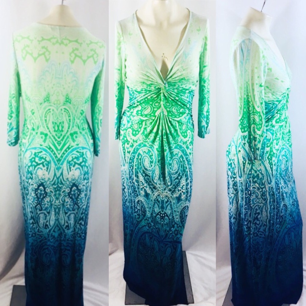 Boston proper ombre paisley print maxi dress sz 6